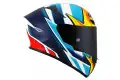 Kyt TT-COURSE Replica TATI full face helmet Dark Blue Light Blue Yellow