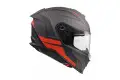 Premier HYPER DE17 BM fiber full face helmet black grey red
