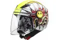 LS2 OF602 FUNNY CRUNCH WHITE HI Vis YELLOW kid jet helmet