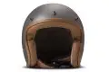 DMD Leather Vintage Pillow jet helmet carbon Matt Grey Brown