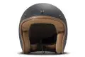 DMD Leather Vintage Pillow jet helmet carbon Matt Black Brown