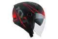 Kyt D-CITY LUCENT jet helmet Black Red