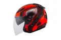 KYT jet helmet Hellcat Superfluo red