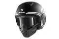 Casco jet Shark Raw 72 Mat nero bianco opaco