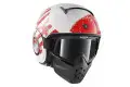 Casco jet Shark Raw Ducast bianco rosso argento