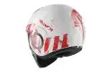 Casco jet Shark Raw Ducast bianco rosso argento