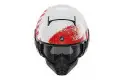 Casco jet Shark Raw Ducast bianco rosso argento