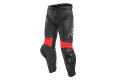 Pantaloni moto pelle racing Dainese DELTA 3 Nero Nero Rosso Fluo