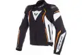 Giacca moto touring Dainese DYNO Nero Bianco Arancio Fluo