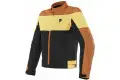 Dainese Elettrica Air motorcycle jacket Black Brown leather Yellow