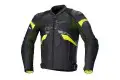 Motorcycle leather jacket Alpinestars GP PLUS R V3 RIDEKNIT Black Yellow fluo