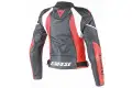 Giacca moto pelle donna Dainese Avro D1 nero rosso bianco