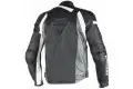 Dainese Veloster leather summer jacket Black Anthracite White