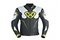 Ixon Orcus Leather motorcycle jacket black white fluo yellow