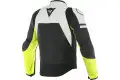 Dainese AGILE LEATHER JACKET Black Matt White Fluo Yellow