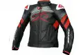 Spyke ESTORIL EVO leather jacket Black Fluo Red