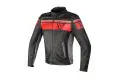 Dainese Blackjack Perforated Leather Jacket black red smoke