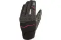 Summer leather and fabric women's motorcycle gloves OJ MAD Black Gray Fuchsia