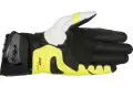 Alpinestars GP Pro R2 leather gloves black white yellow fluo