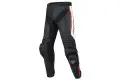 Dainese Misano leather pants black white red fluo