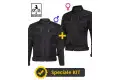 Kit coppia Stein CE 3 strati Nero - Giacca moto certificata Befast Uomo + Donna