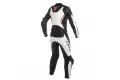 Dainese ASSEN LADY woman leather divisible suit white black fluo red