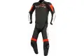 Alpinestars CHALLENGER V2 2PC leather suit black white red fluo