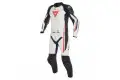 Dainese Assen leather divisible suit white black fluo red