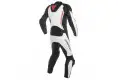 Dainese Assen leather divisible suit white black fluo red