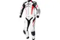 Spyke ESTORIL SPORT 2pc leather racing suit White Black Fluo Red