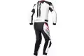 Spyke ESTORIL SPORT 2pc leather racing suit White Black Fluo Red