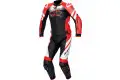 Spyke ESTORIL SPORT 2pc leather racing suit Black White Fluo Red