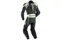 Ixon Mirage summer motorcycle Kangaroo Leather Suit Black White Yellow