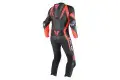 Tuta moto pelle intera Dainese Aero Evo D1 nero rosso fluo