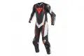 Dainese KYALAMI leather full suit black white fluo red