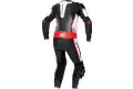 Spyke ARAGON RACE 1pc summer leather racing suit Black White Fluo Red