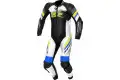 Spyke ESTORIL RACE leather suit 1pc Black White Fluo Yellow Blue