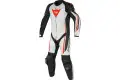 Dainese Assen 1 piece perforated leather suit white black fluo red