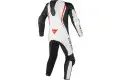 Dainese Assen 1 piece perforated leather suit white black fluo red