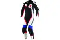 Tuta pelle intera estiva Dainese Veloster bianco nero blu