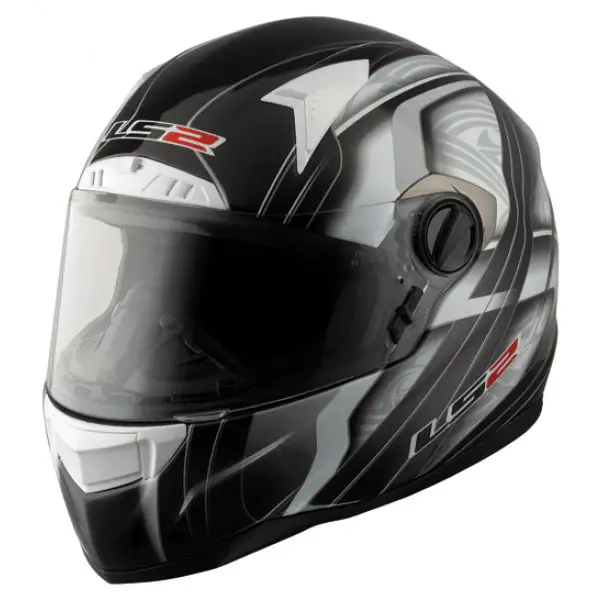 LS2 FT2 Split Full Face Helmet - Col. Gloss Black/White