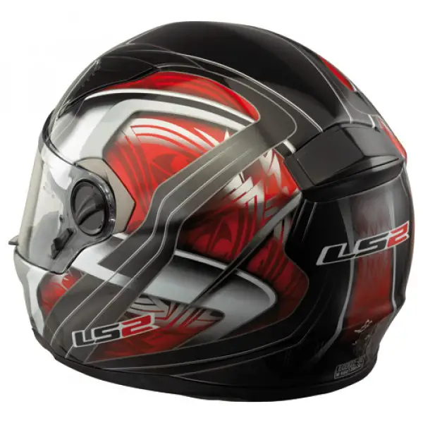 LS2 FT2 Split Full Face Helmet - Col. Gloss Black/Red