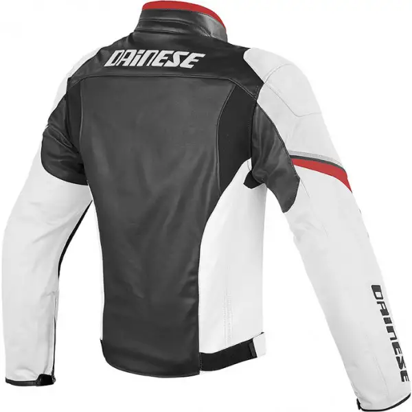 Dainese leather motorcycle jacket Airfast Black White Red