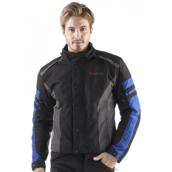 Dainese Xantum D-Dry motorcycle jacket black-castle rock- blue