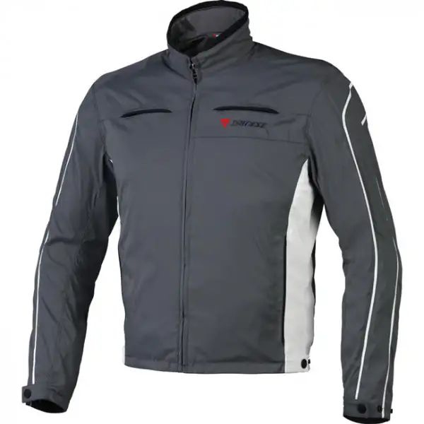 Dainese Tron 2 Tex motorcycle jacket dark gull gray barely blue