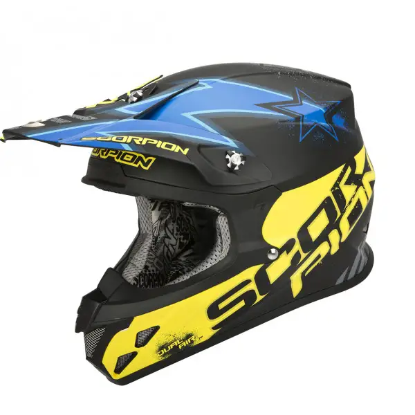 Scorpion VX 20 Air Magnus cross helmet black blue yellow