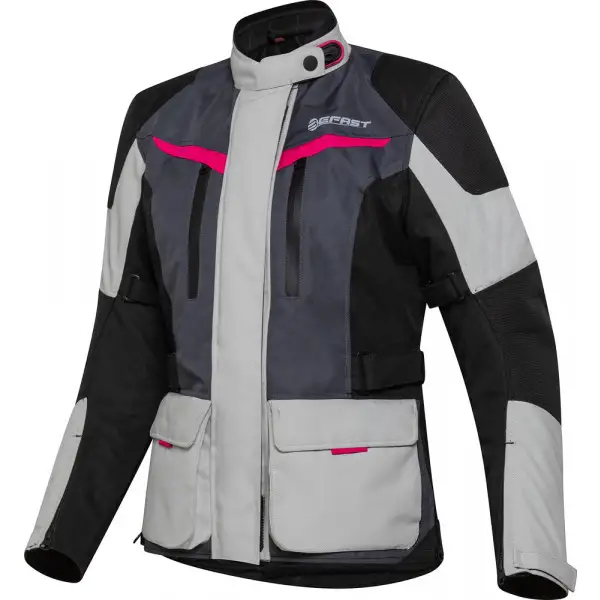 Giacca moto donna Befast BABYLON Lady CE certificata Nero Grigio chiaro