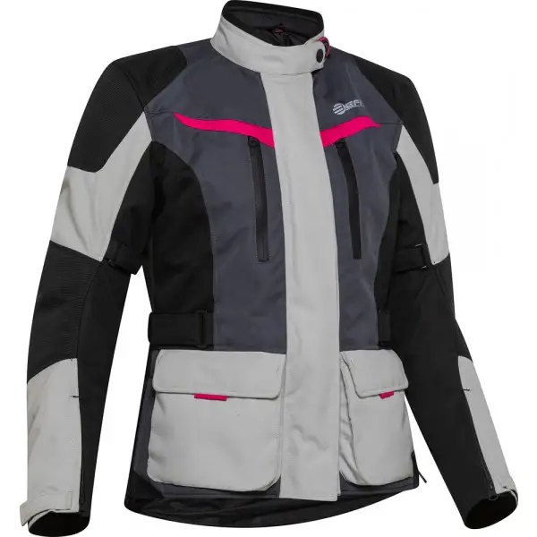 Giacca moto donna Befast BABYLON Lady CE certificata Nero Grigio chiaro