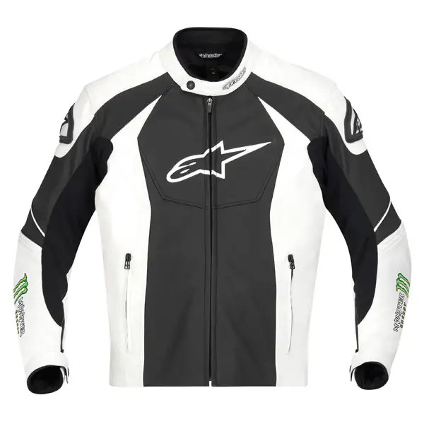 Alpinestars GP-M Monster leather jacket black white green