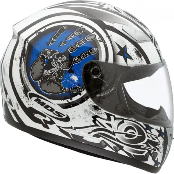 Mds by Agv M10 Multi Handstop fullface helmet white-blue